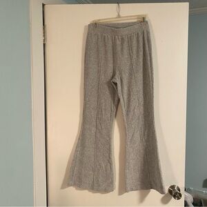Aerie Offline Gray Ribbed High Waisted Flare Leggings Lounge Pants Women’s S